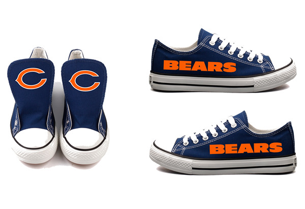 Women Or Youth NFL Chicago Bears Repeat Print Low Top Sneakers 03